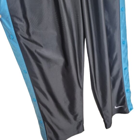 Nike Vintage Tear Away Snap Track Pants Mens Large Black Blue - Picture 9 of 11